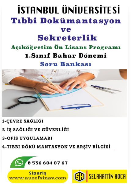 Tıbbi Dokümantasyon ve Sekreterlik 1.Sınıf Soru Bankası