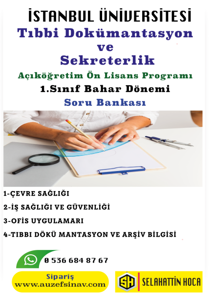 Tıbbi Dokümantasyon ve Sekreterlik 1.Sınıf Soru Bankası