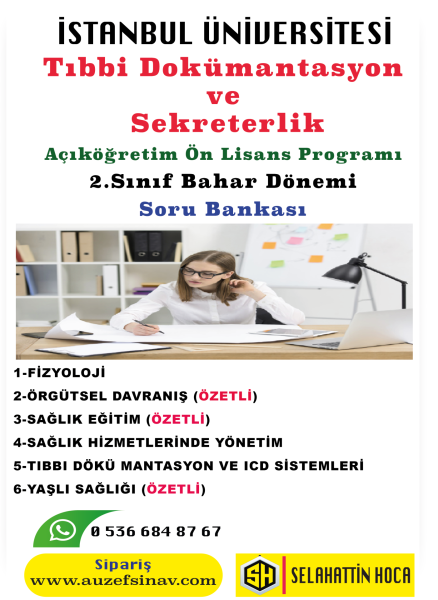 Tıbbi Dokümantasyon ve Sekreterlik 2.Sınıf Soru Bankası