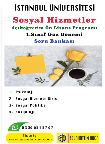Sosyal Hizmetler Önlisans 1.Sınıf Güz Dönemi Soru Bankası - 4.Ders