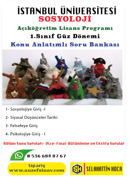 Sosyoloji | Açıköğretim Lisans Programı 1.Sınıf Konu Soru Bankası - 4 Ders