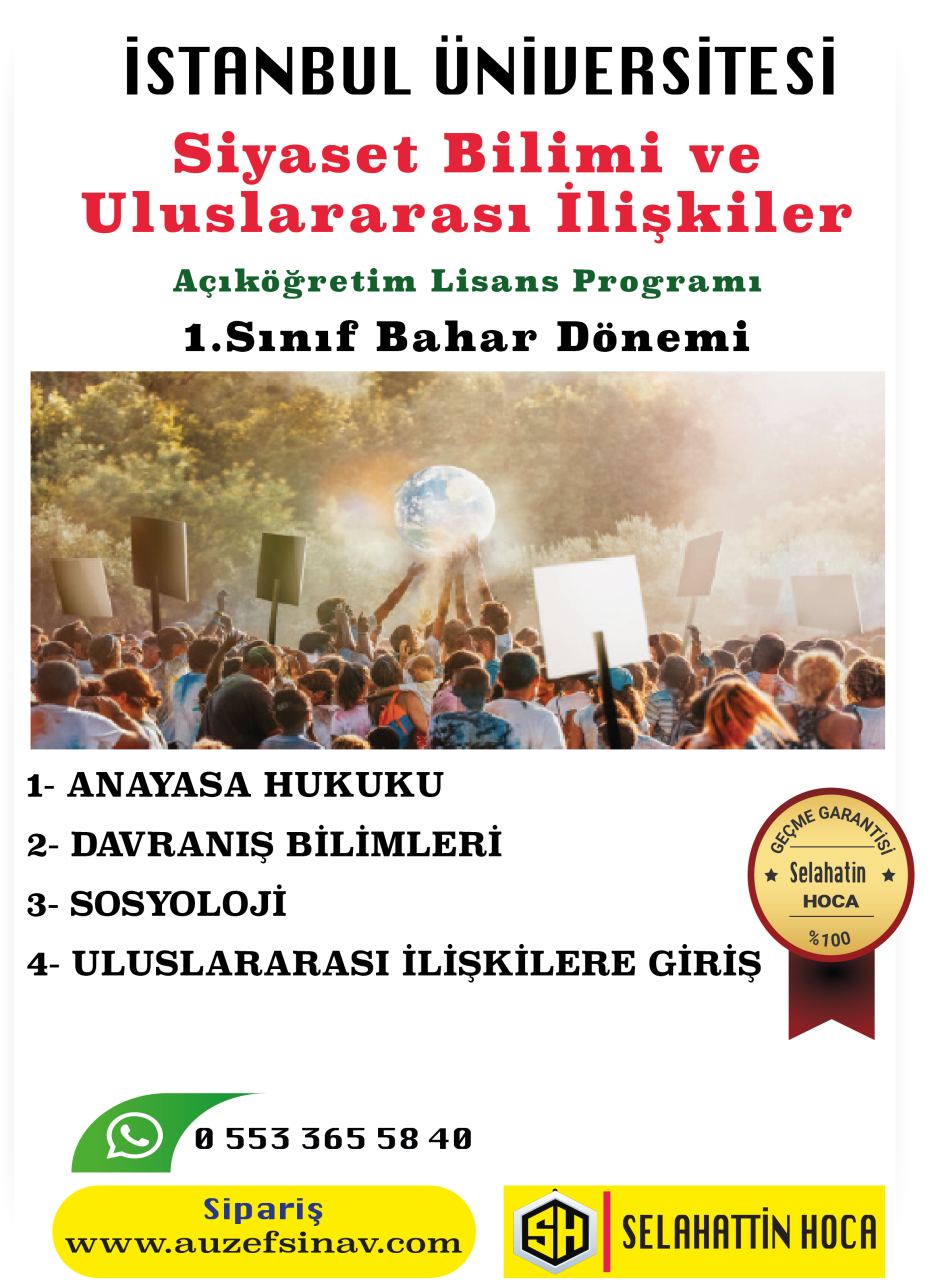 Siyaset Bilimi ve Uluslarası İlişkiler 1.Sınıf Özetli Soru Bankası