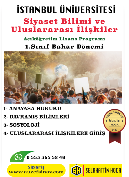 Siyaset Bilimi ve Uluslarası İlişkiler 1.Sınıf Özetli Soru Bankası