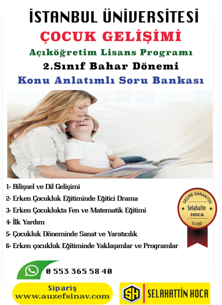 Çocuk Gelişimi Lisans 2.Sınıf Bahar Dönemi Konu Anlatımlı