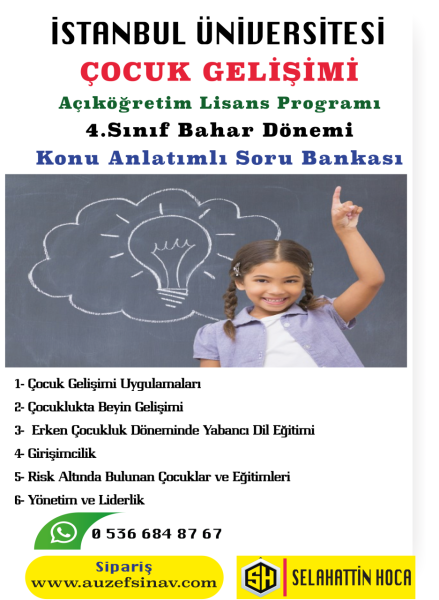 Çocuk Gelişimi Lisans 4.Sınıf Konu Anlatımlı