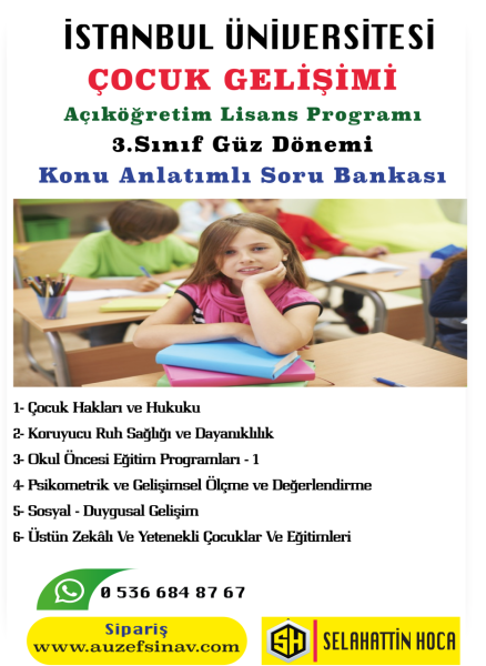 Çocuk Gelişimi Lisans 3.Sınıf Güz Dönemi Konu Anlatımlı