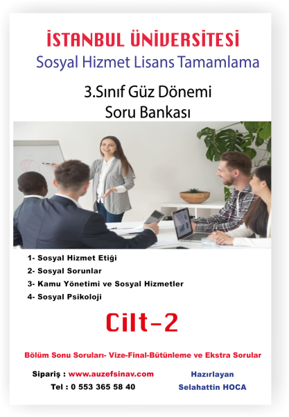 AUZEF- Sosyal Hizmet 3.Sınıf Soru Bankası (8 Ders)