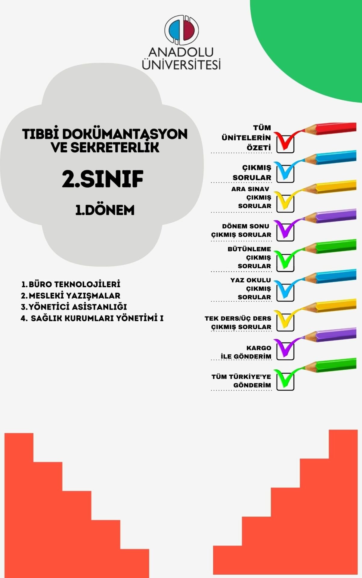 ANADOLU AÖF TIBBİ DOKÜMANTASYON VE SEKRETERLİK 2.SINIF 1.DÖNEM(GÜZ)